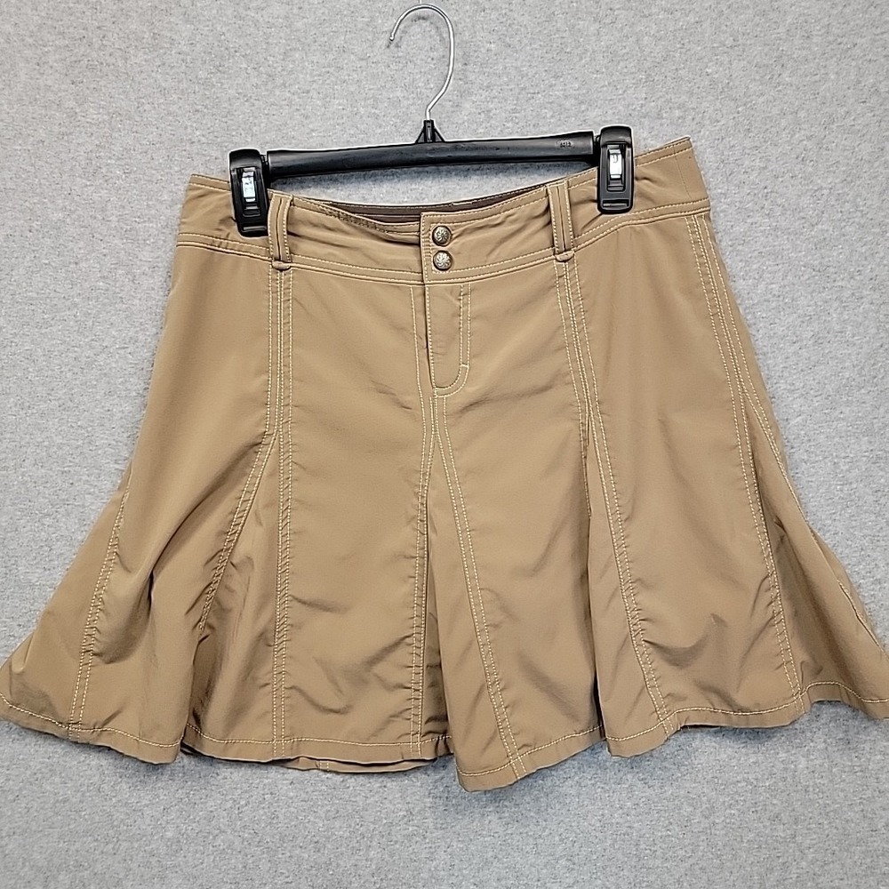 ATHLETA Whatever Pleated Skort Women's 6P Petite Brown Stretch Tennis Shorts